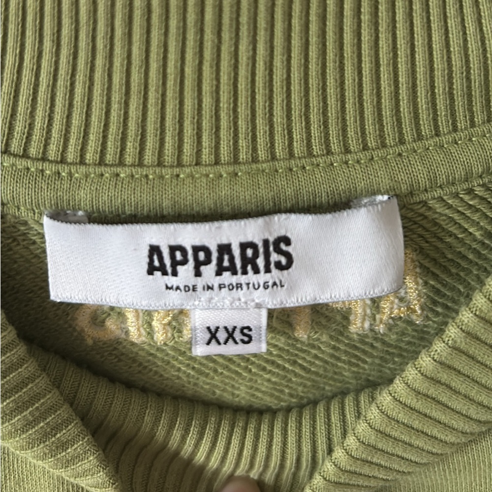 Apparis Isabel Sweatshirt Green Cropped Long Sleeve Organic Cotton Size XXS - Picture 4 of 5